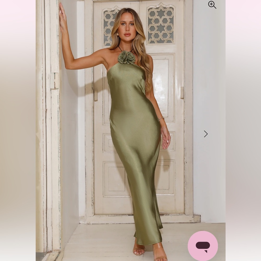 Hello Molly Admired By All Satin Halter Maxi Dress